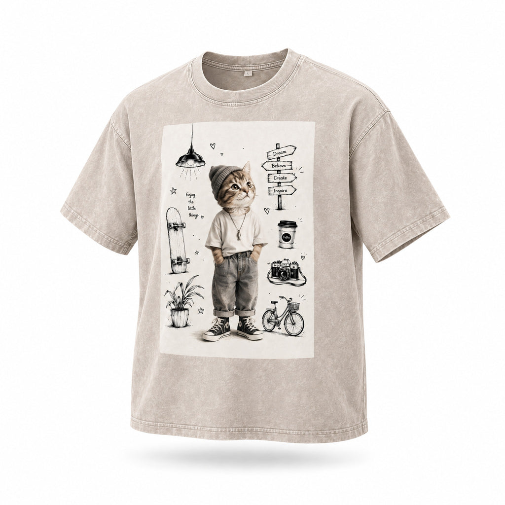 Snow Washed Oversized Cotton T-Shirt — Lavanzey Retro Weekend Edit