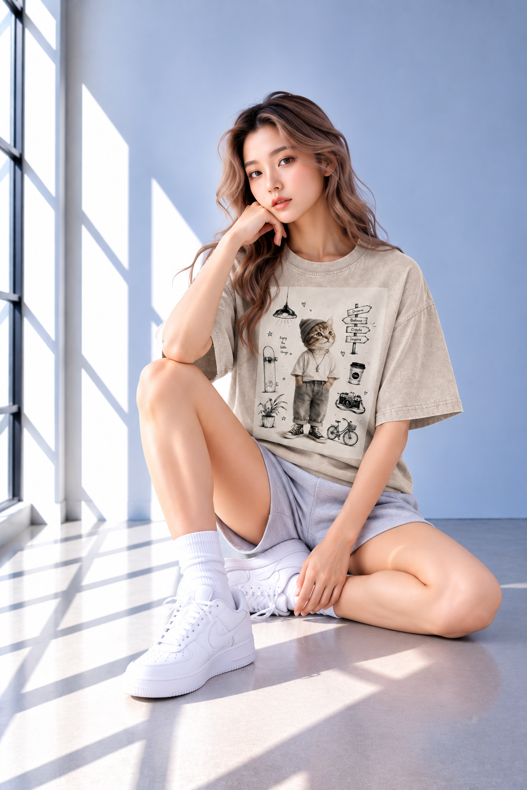 Snow Washed Oversized Cotton T-Shirt — Lavanzey Retro Weekend Edit