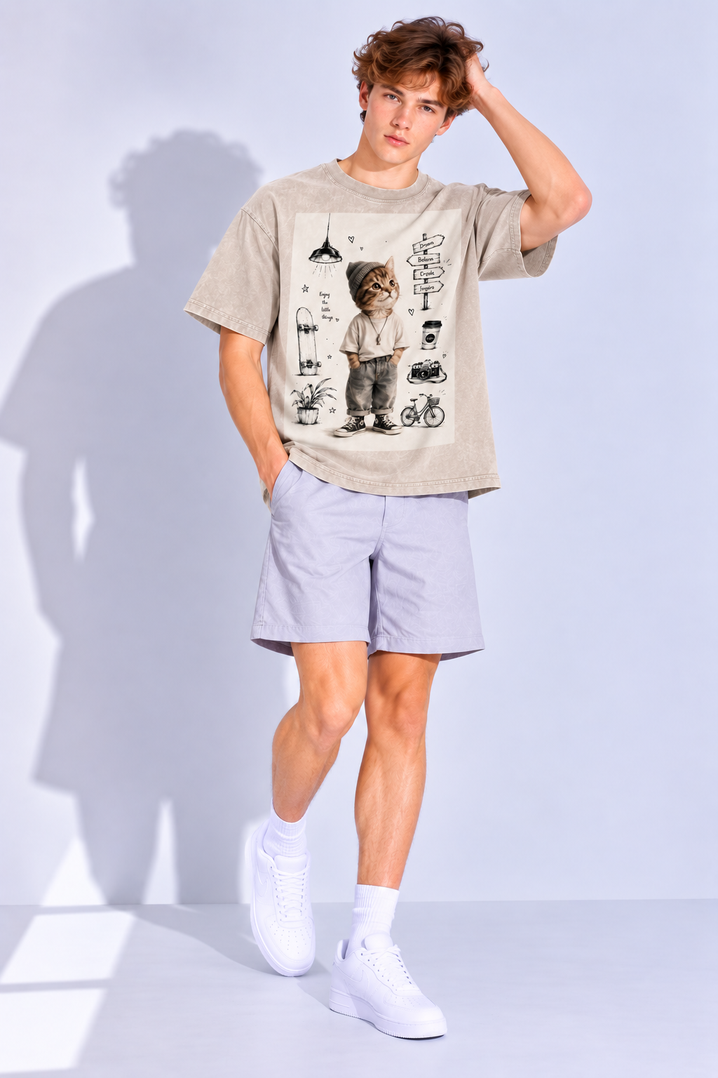 Snow Washed Oversized Cotton T-Shirt — Lavanzey Retro Weekend Edit