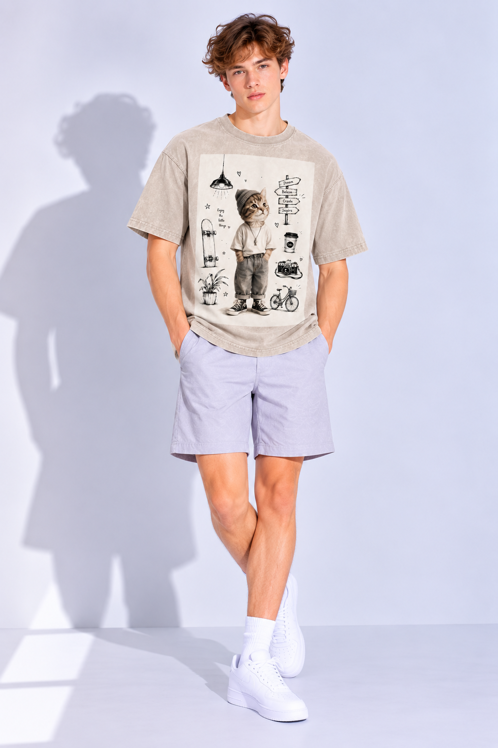 Snow Washed Oversized Cotton T-Shirt — Lavanzey Retro Weekend Edit