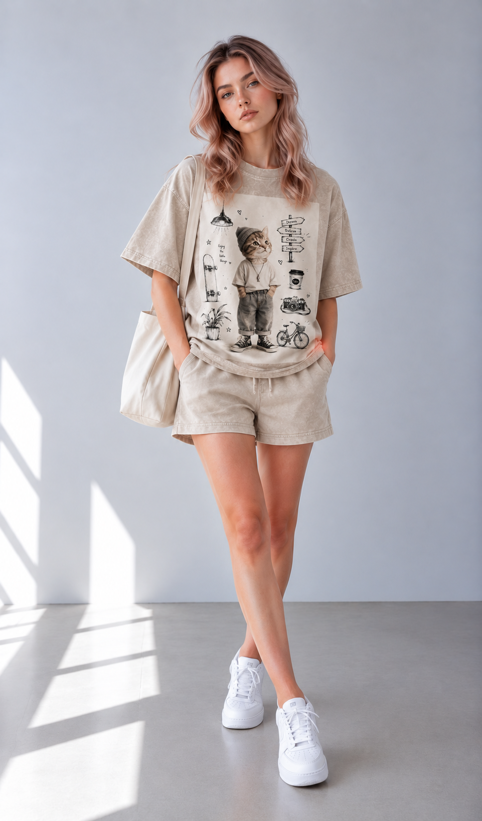 Snow Washed Oversized Cotton T-Shirt — Lavanzey Retro Weekend Edit
