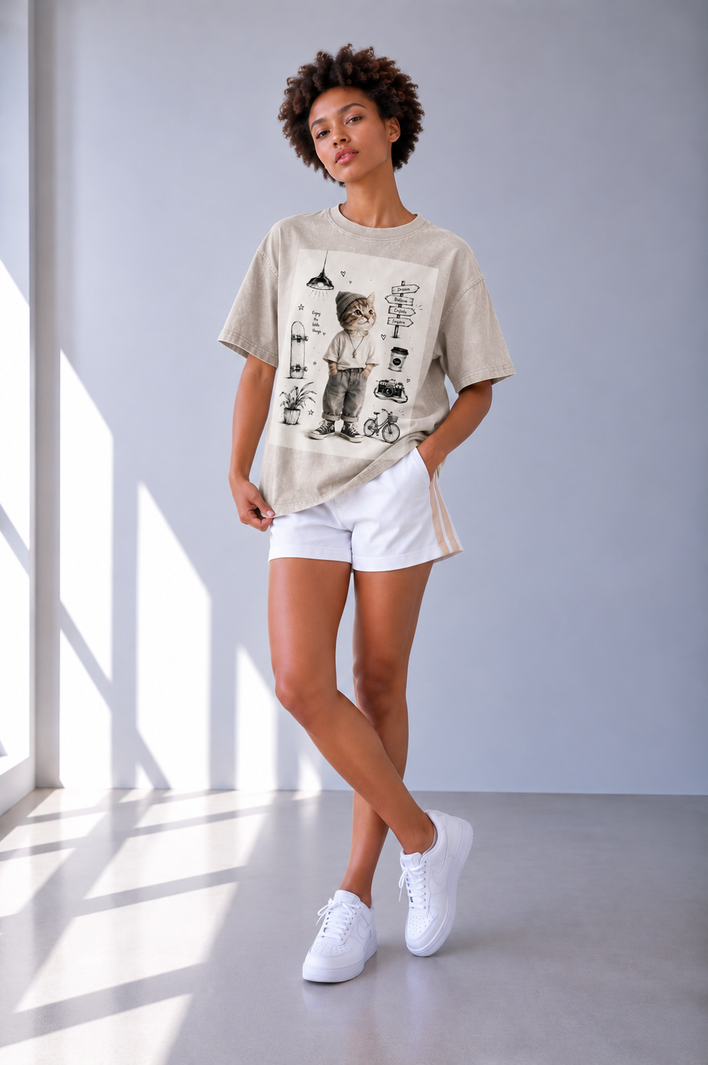 Snow Washed Oversized Cotton T-Shirt — Lavanzey Retro Weekend Edit