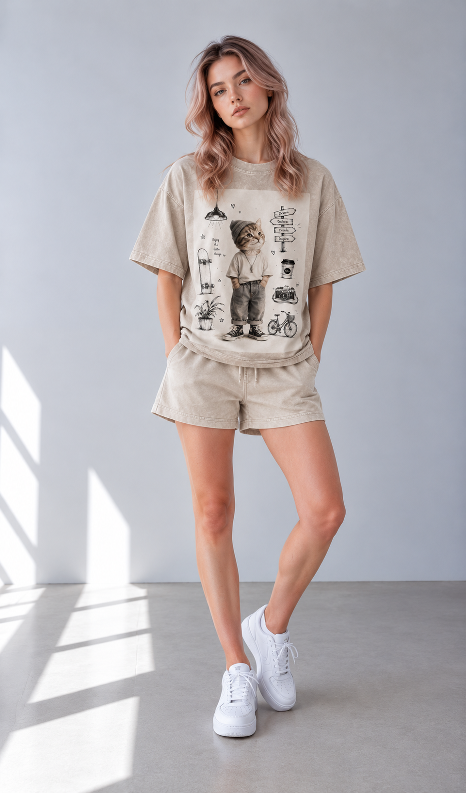 Snow Washed Oversized Cotton T-Shirt — Lavanzey Retro Weekend Edit