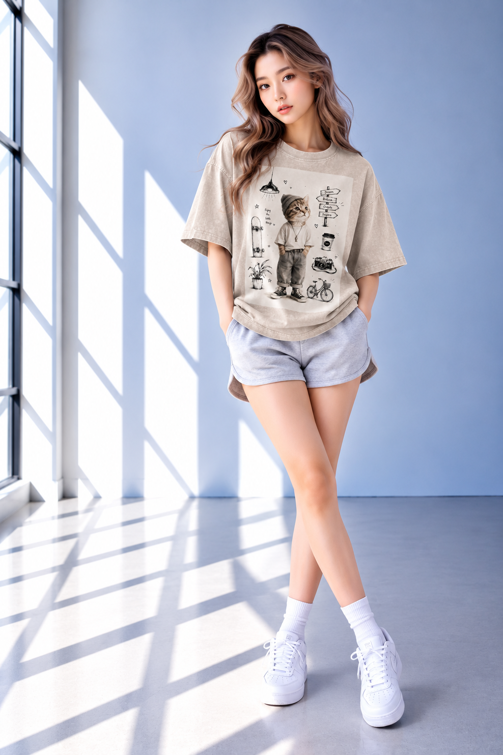Snow Washed Oversized Cotton T-Shirt — Lavanzey Retro Weekend Edit
