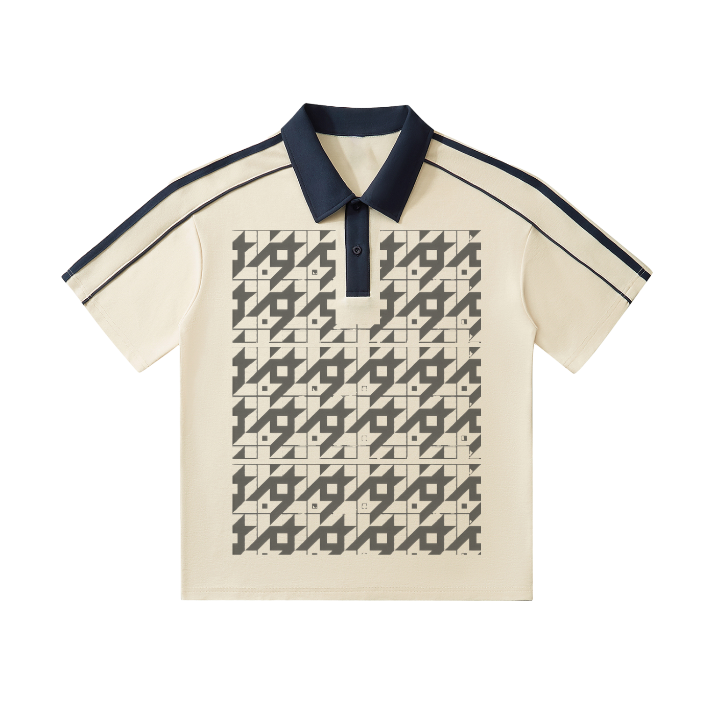 Contrast Collar Short-Sleeve Polo Shirt