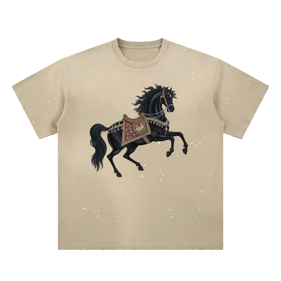 Hand-Frayed Sunfade Paint Splatter T-Shirt