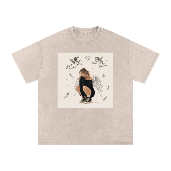 Snow Washed Oversized Cotton T-Shirt