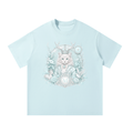 Sky Blue Oversized Cotton T-Shirt — Retro Off-Duty Streetwear