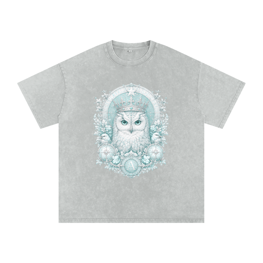 Light Gray Snow-Washed Oversized Cotton T-Shirt — Retro Off-Duty Streetwear