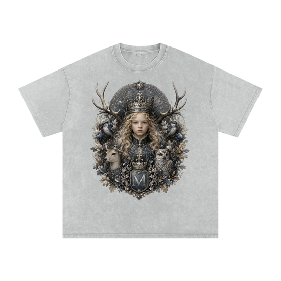 Snow Washed Oversized Cotton T-Shirt