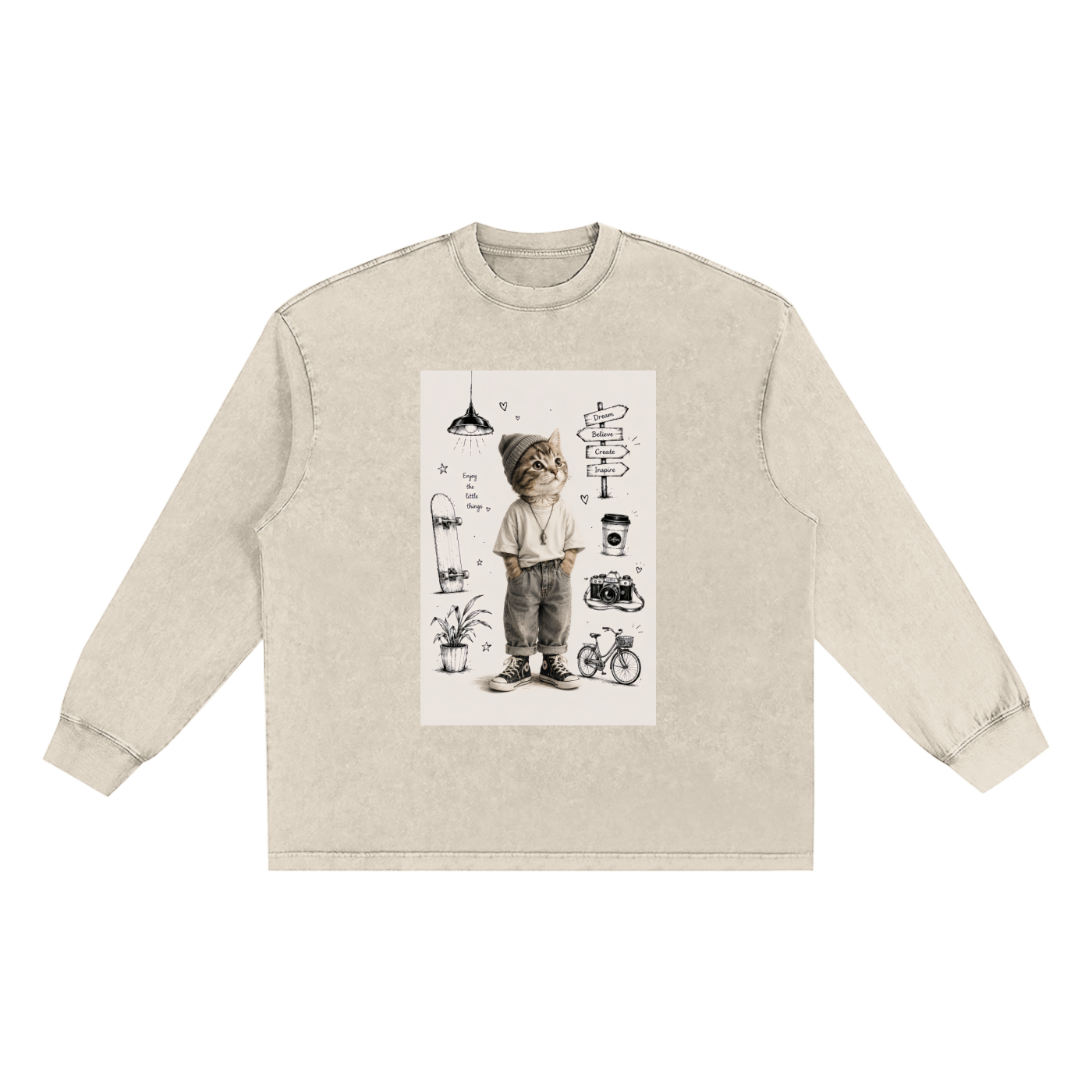 Snow Washed Frayed Edge T-Shirt