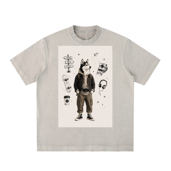 Heavyweight Vintage Washed Frayed T-Shirt