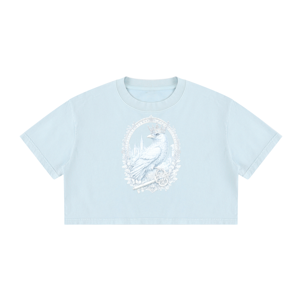 Mineral Wash Cotton Crop T-Shirt — Retro Streetwear for Off-Duty Days