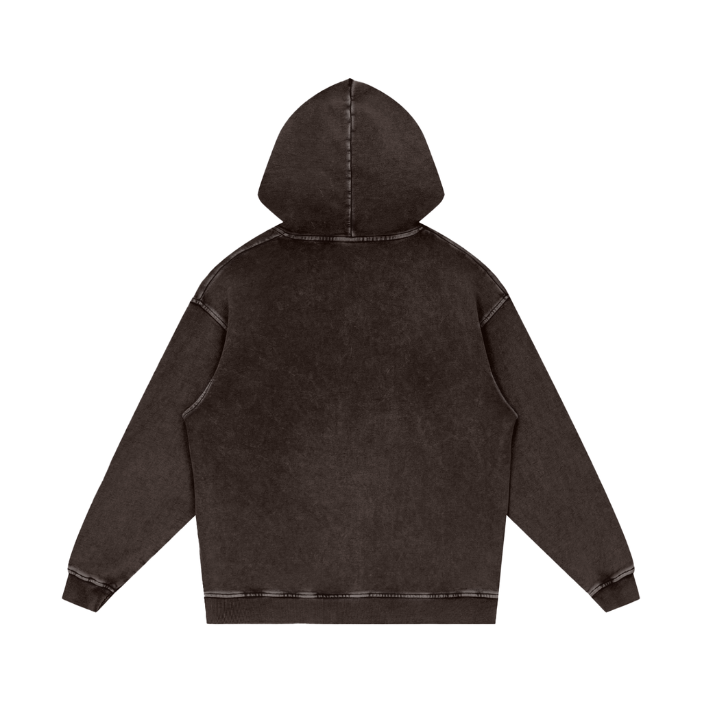 Dark Grey Snow-Washed Cotton Hoodie — Vintage Streetwear Ease