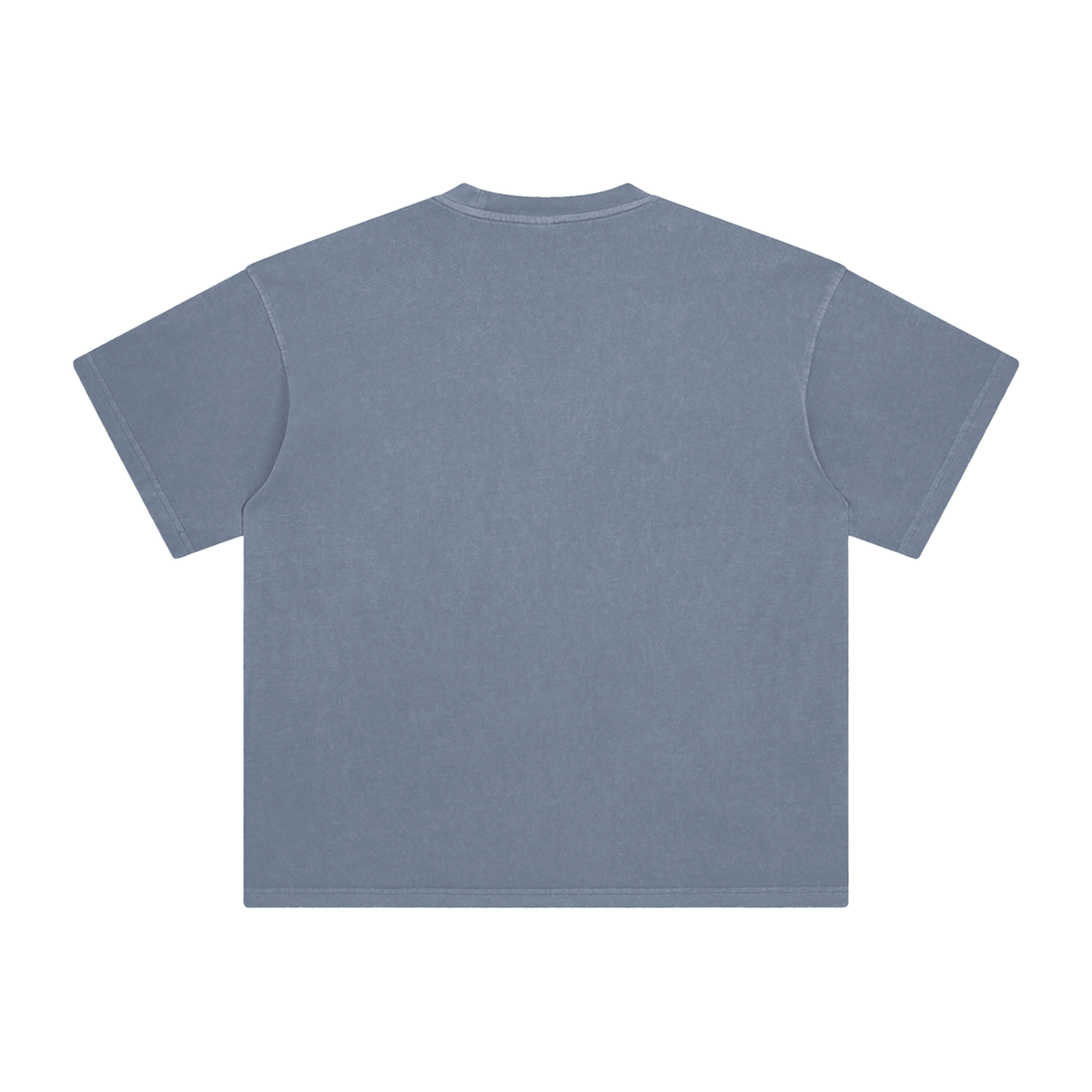 Gray Blue Enzyme-Washed Cotton T-Shirt — Retro Weekend Streetwear