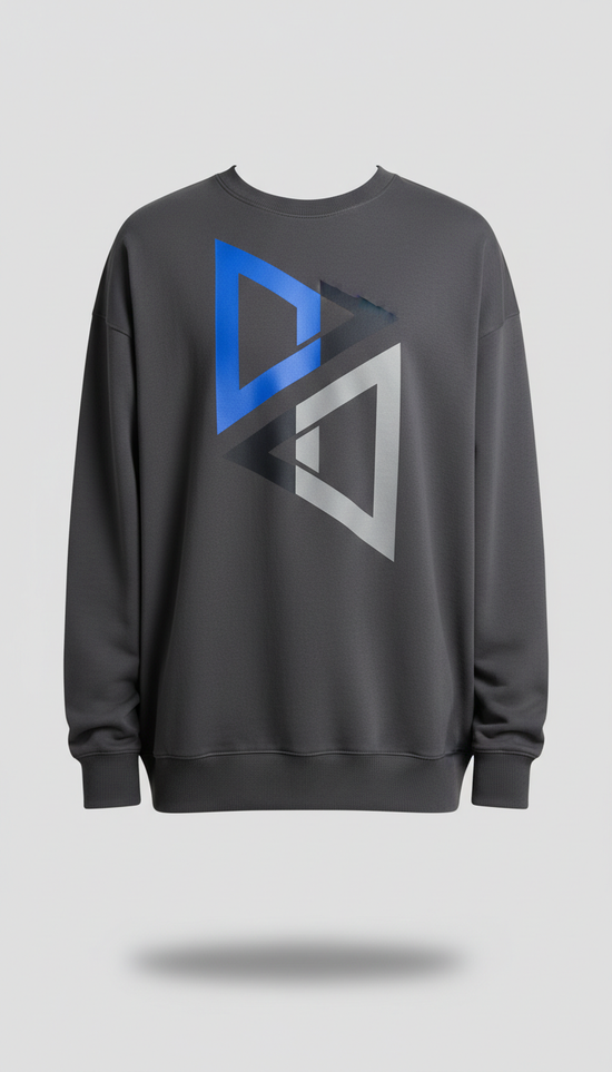Oversized sweatshirt in charcoal fleece