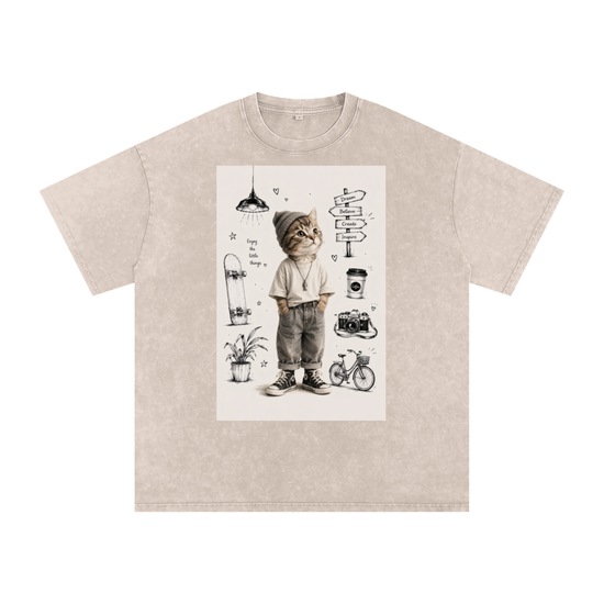 Snow Washed Oversized Cotton T-Shirt