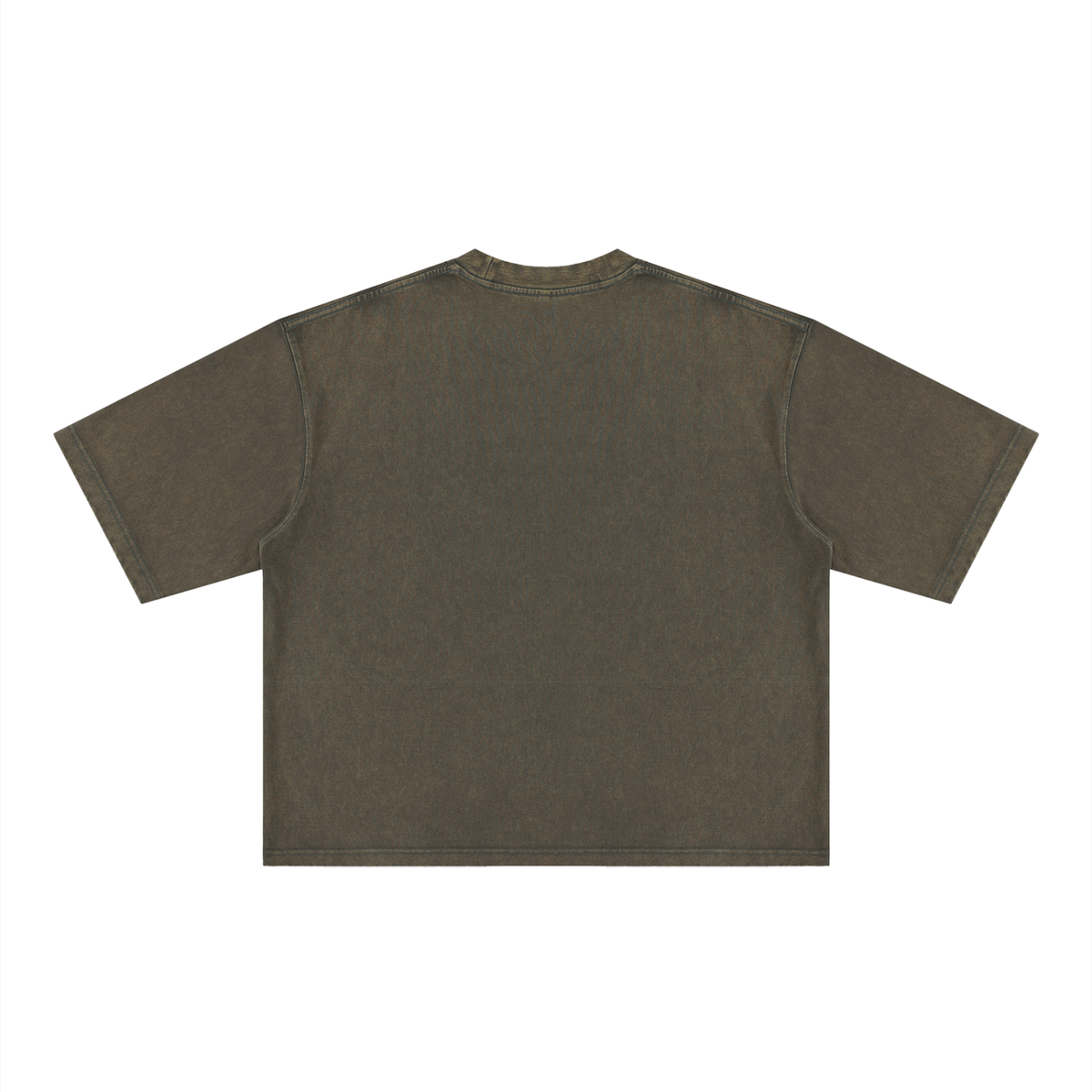 Brown Snow-Wash Boxy T-Shirt — Retro Streetwear for Everyday