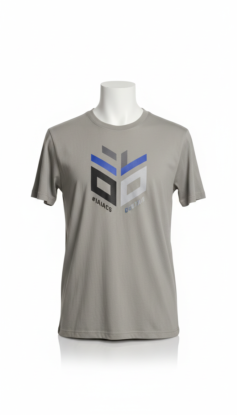Logo tee in neutral steel cotton