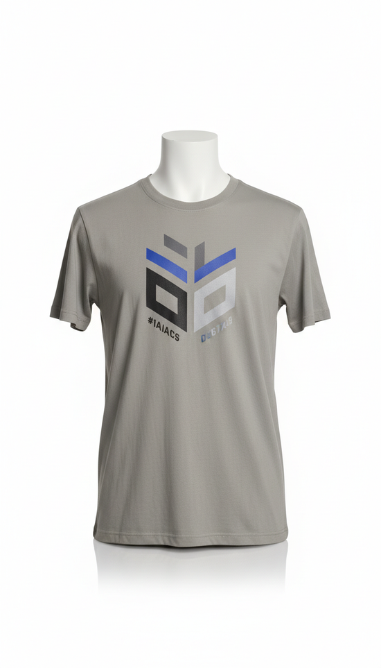 Logo tee in neutral steel cotton