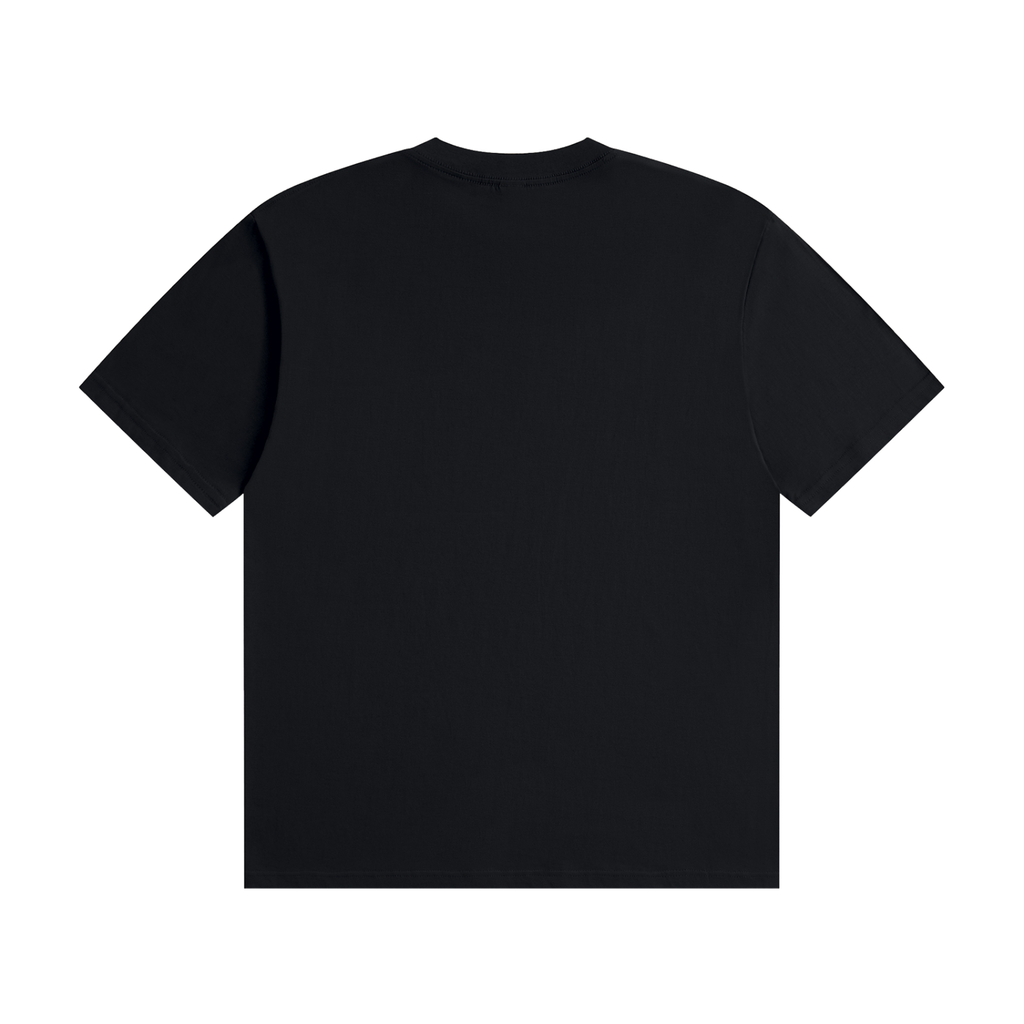 Black Cotton Crewneck T-Shirt — Retro Sport, Everyday Ease