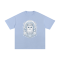 Sky Blue Loose-Fit Cotton T-Shirt — Retro Everyday Streetwear