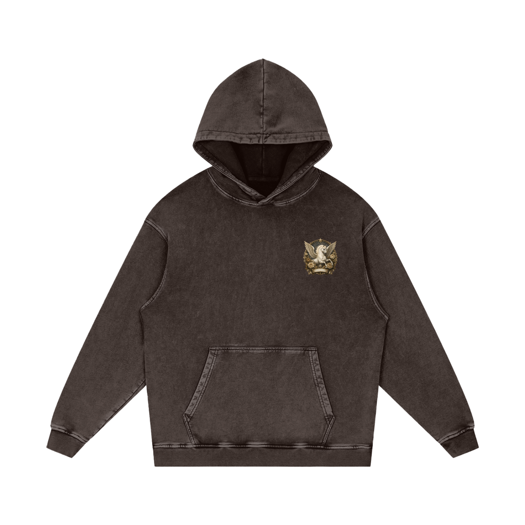 Dark Grey Snow-Washed Cotton Hoodie — Vintage Streetwear Ease