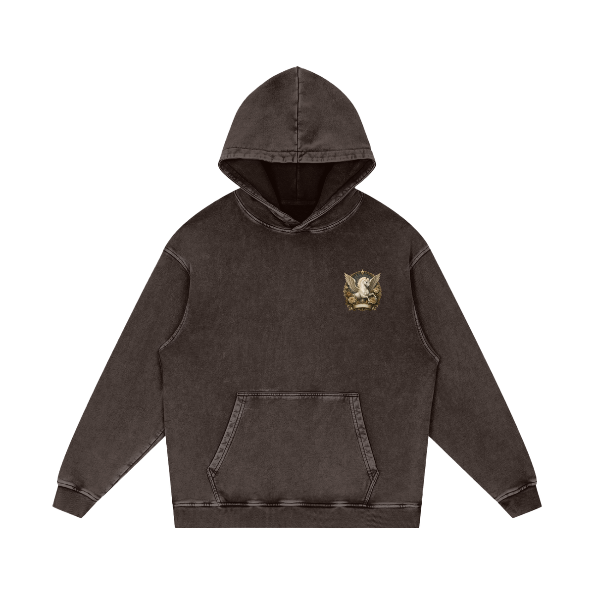 Dark Grey Snow-Washed Cotton Hoodie — Vintage Streetwear Ease
