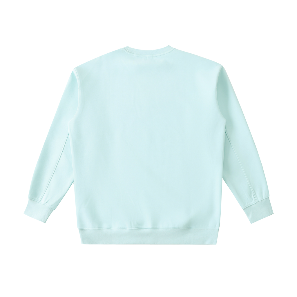 Water Blue Heavyweight Crewneck Sweatshirt — Retro Streetwear Layer