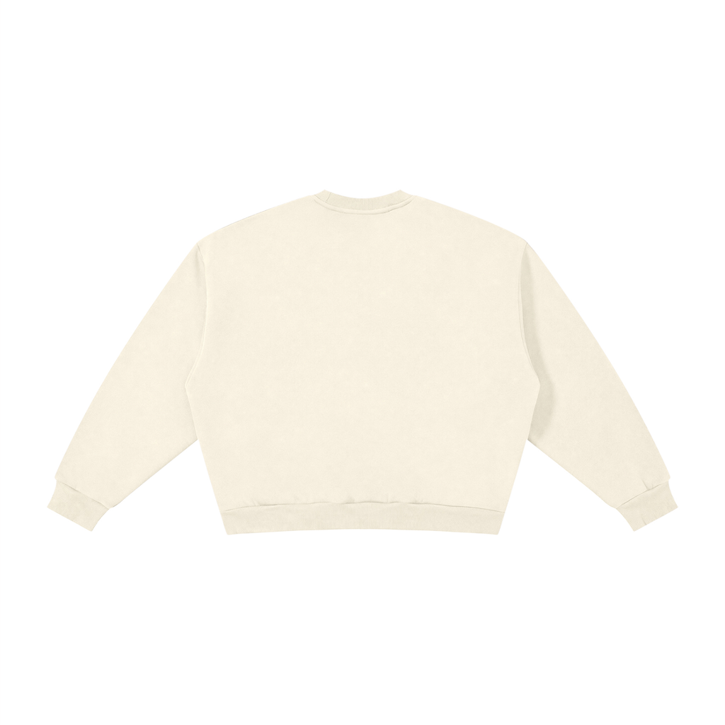 Boxy Fleece Crewneck Sweatshirt — Unisex Apricot Drop-Shoulder Fit