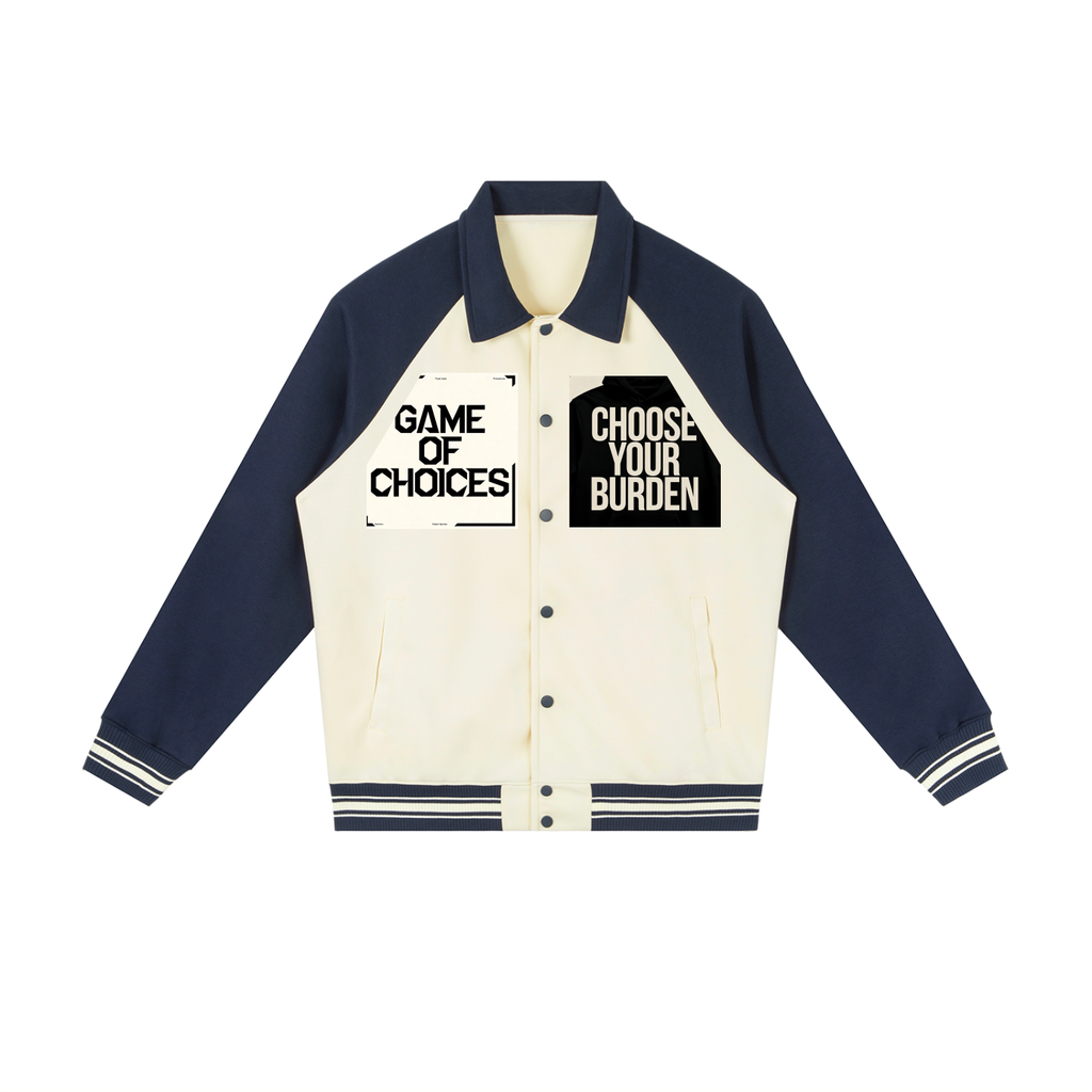Contrast Raglan Sleeve Baseball Jacket