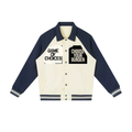 Contrast Raglan Sleeve Baseball Jacket