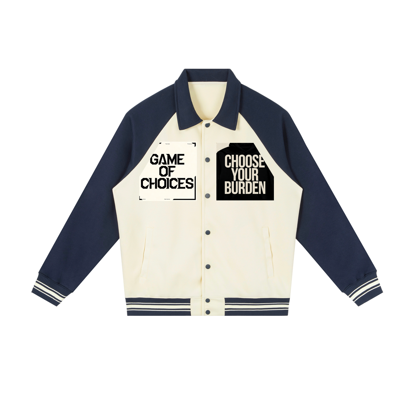 Contrast Raglan Sleeve Baseball Jacket