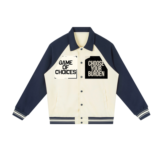 Contrast Raglan Sleeve Baseball Jacket