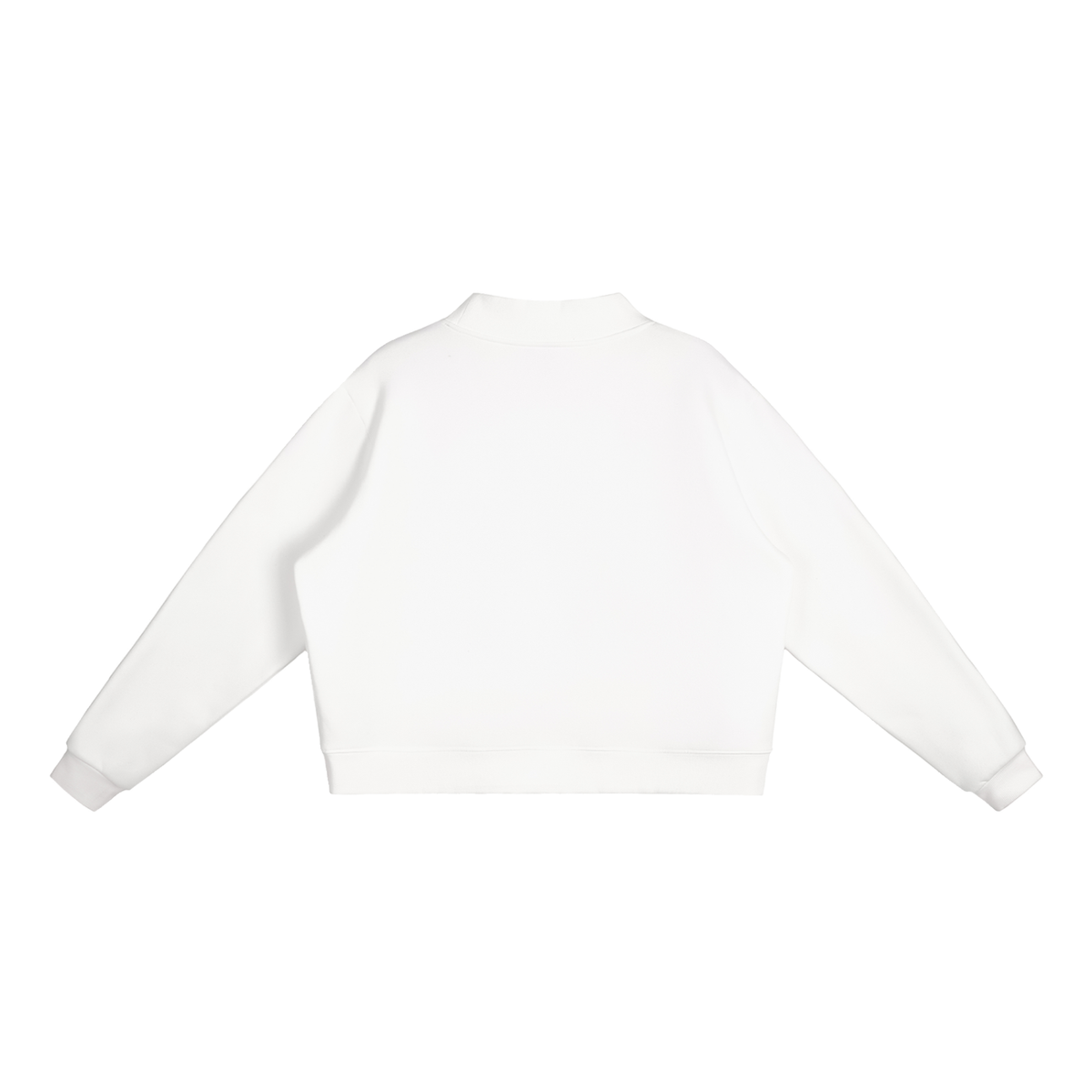 Cropped Fleece Mock-Neck Sweatshirt — Retro Streetwear for Gym & Weekend