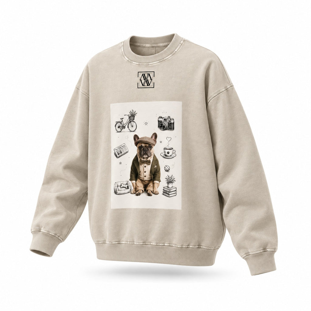 Sweat-shirt oversize unisexe effet délavé — Streetwear rétro décontracté