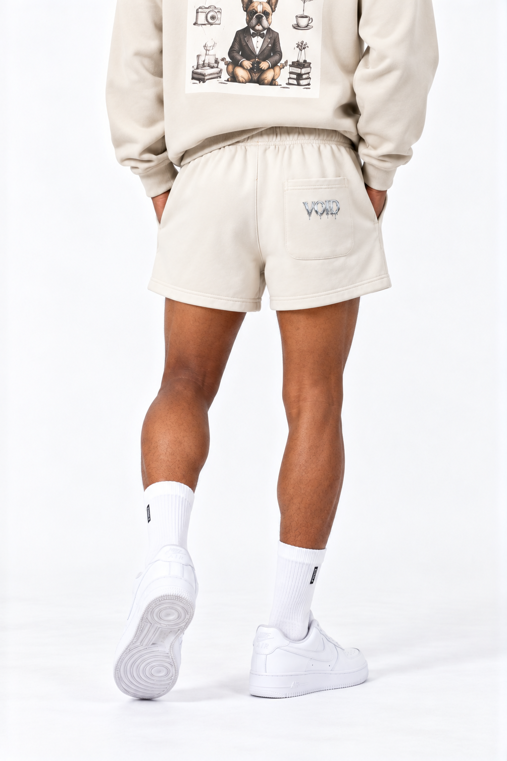 Short unisexe en coton délavé vintage — Streetwear rétro décontracté