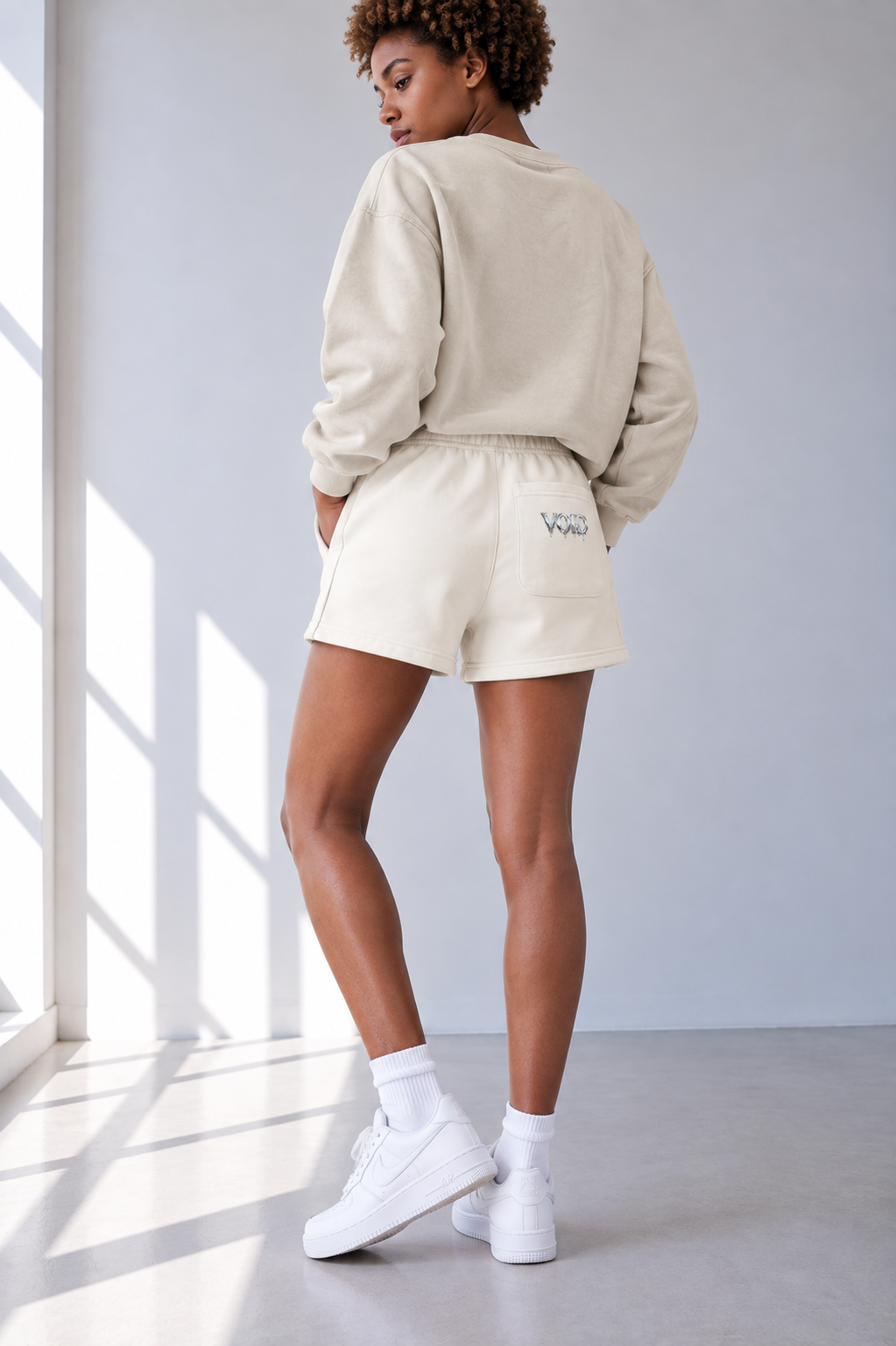 Short unisexe en coton délavé vintage — Streetwear rétro décontracté
