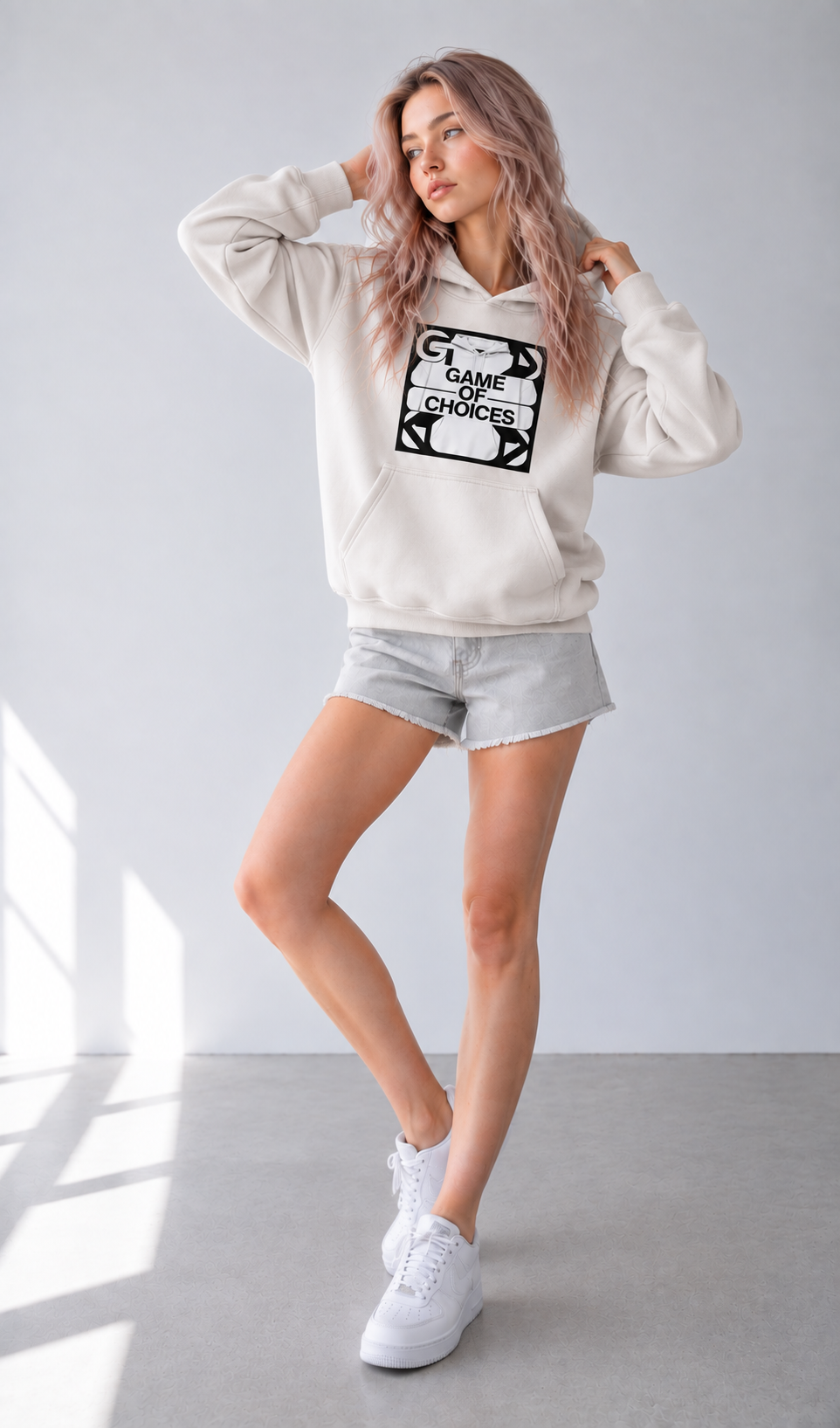 Sweat à capuche oversize en polaire effet délavé à la neige — Couche d'hiver abricot doux