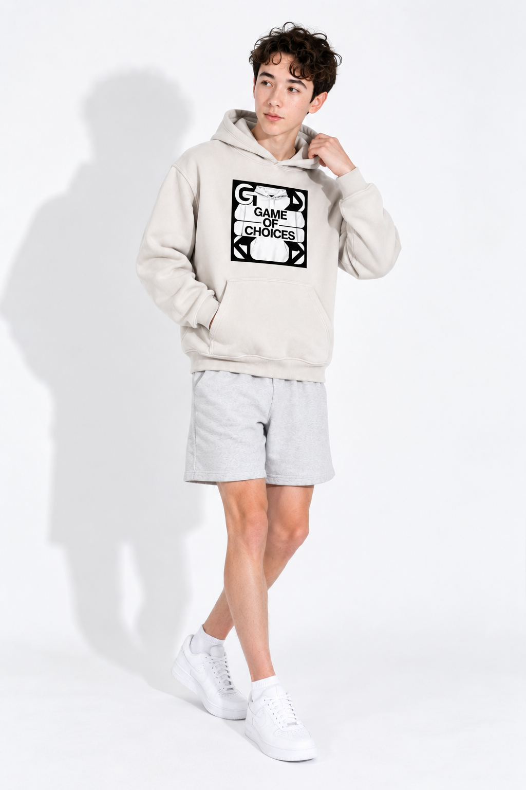 Sweat à capuche oversize en polaire effet délavé à la neige — Couche d'hiver abricot doux