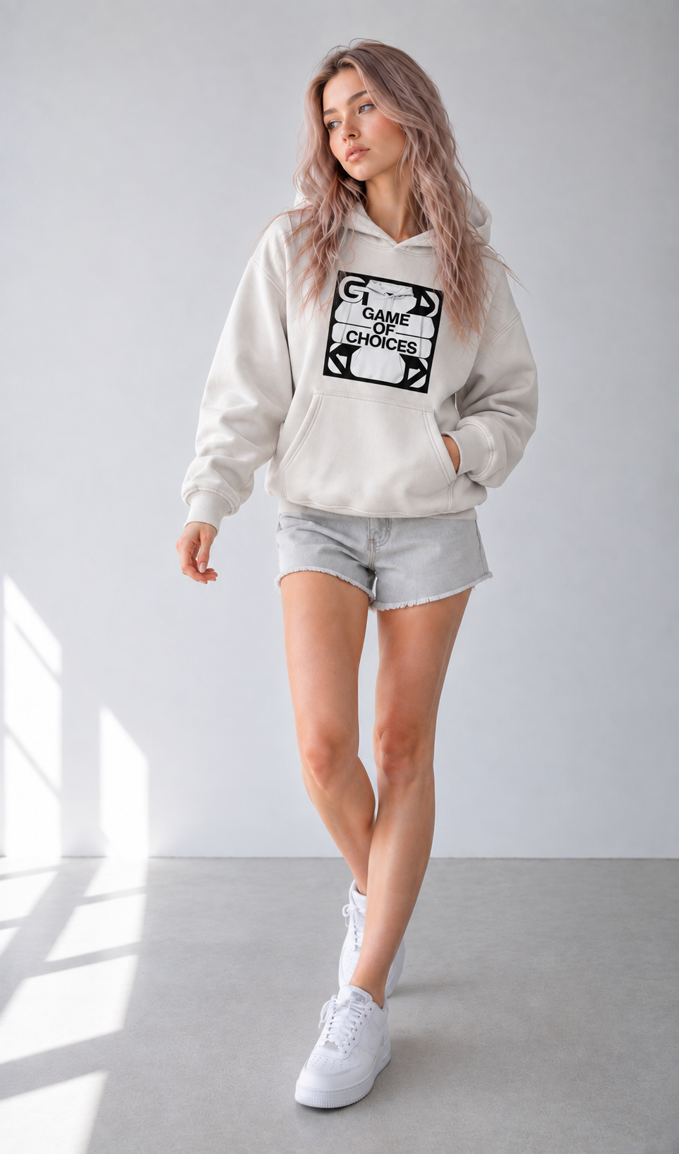 Sweat à capuche oversize en polaire effet délavé à la neige — Couche d'hiver abricot doux
