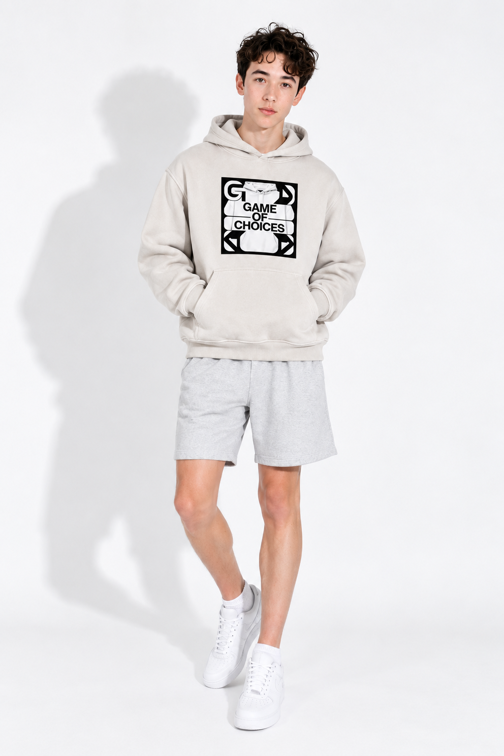 Sweat à capuche oversize en polaire effet délavé à la neige — Couche d'hiver abricot doux