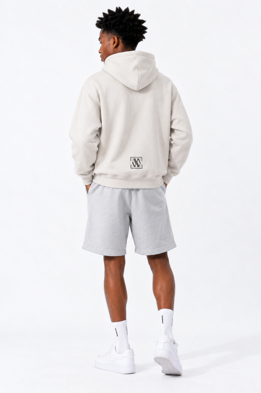 Sweat à capuche oversize en polaire effet délavé à la neige — Couche d'hiver abricot doux
