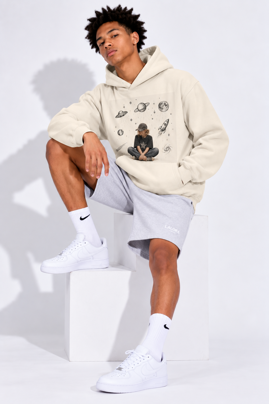 Cream Apricot Boxy Hoodie — Retro Sport, Modern Silhouette
