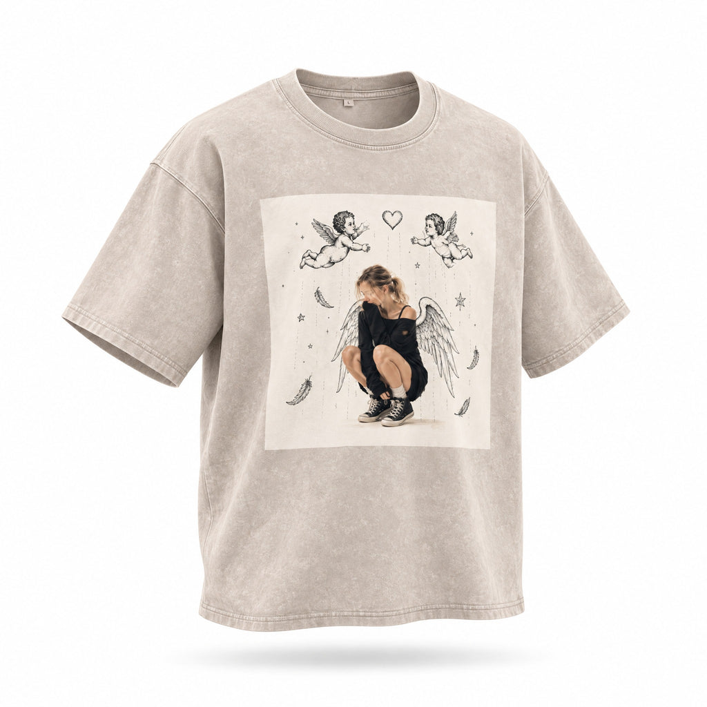 Snow Washed Oversized Cotton T-Shirt — Lavanzey Retro Street Edit