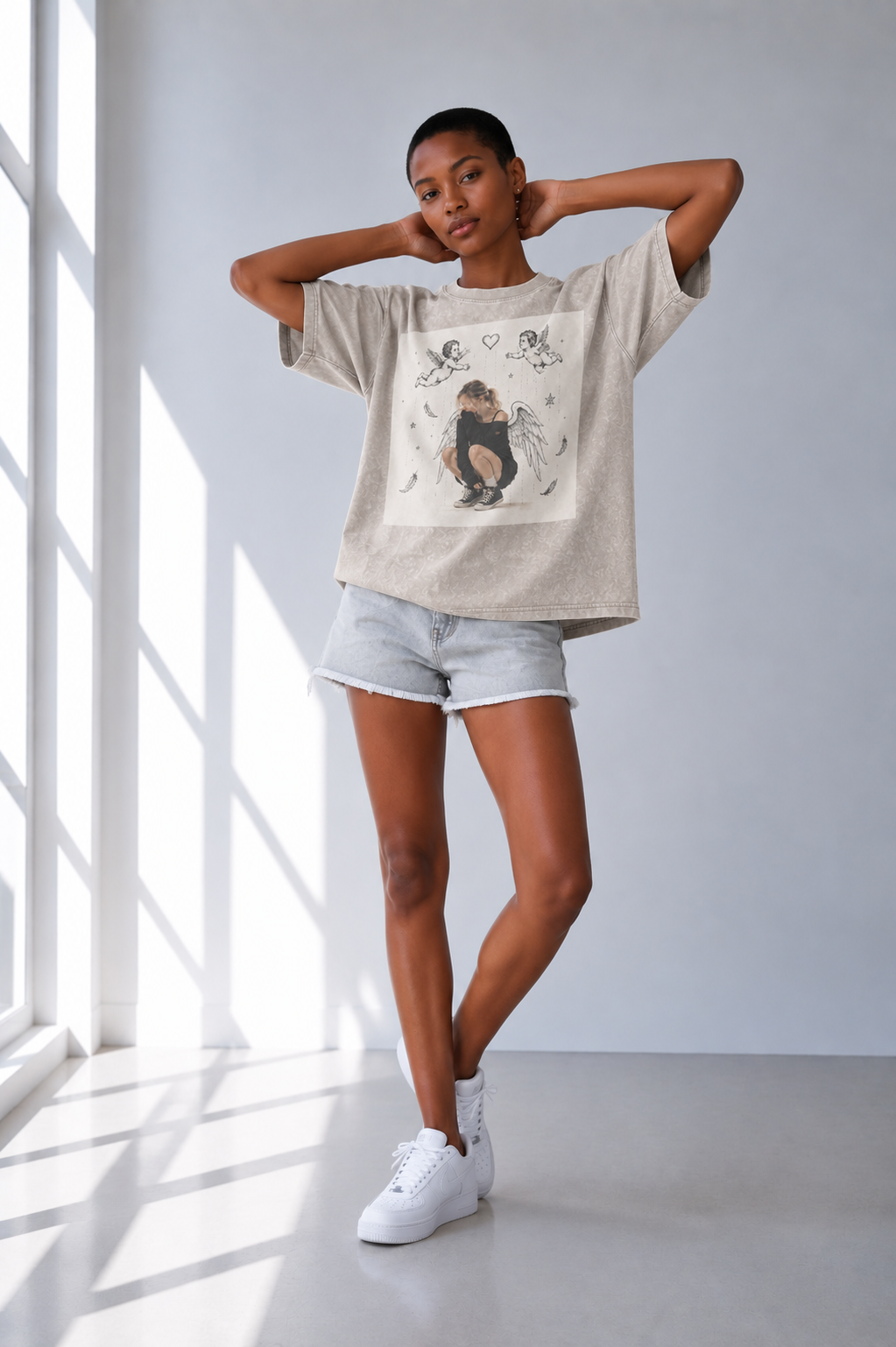 Snow Washed Oversized Cotton T-Shirt — Lavanzey Retro Street Edit