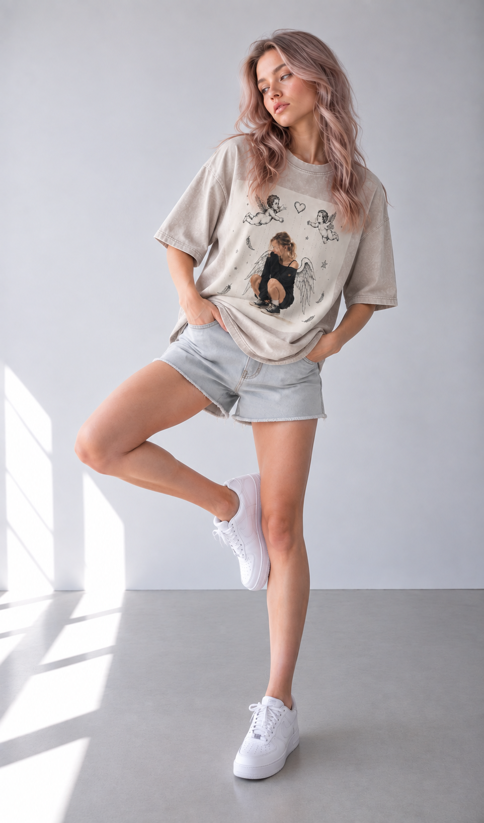 Snow Washed Oversized Cotton T-Shirt — Lavanzey Retro Street Edit