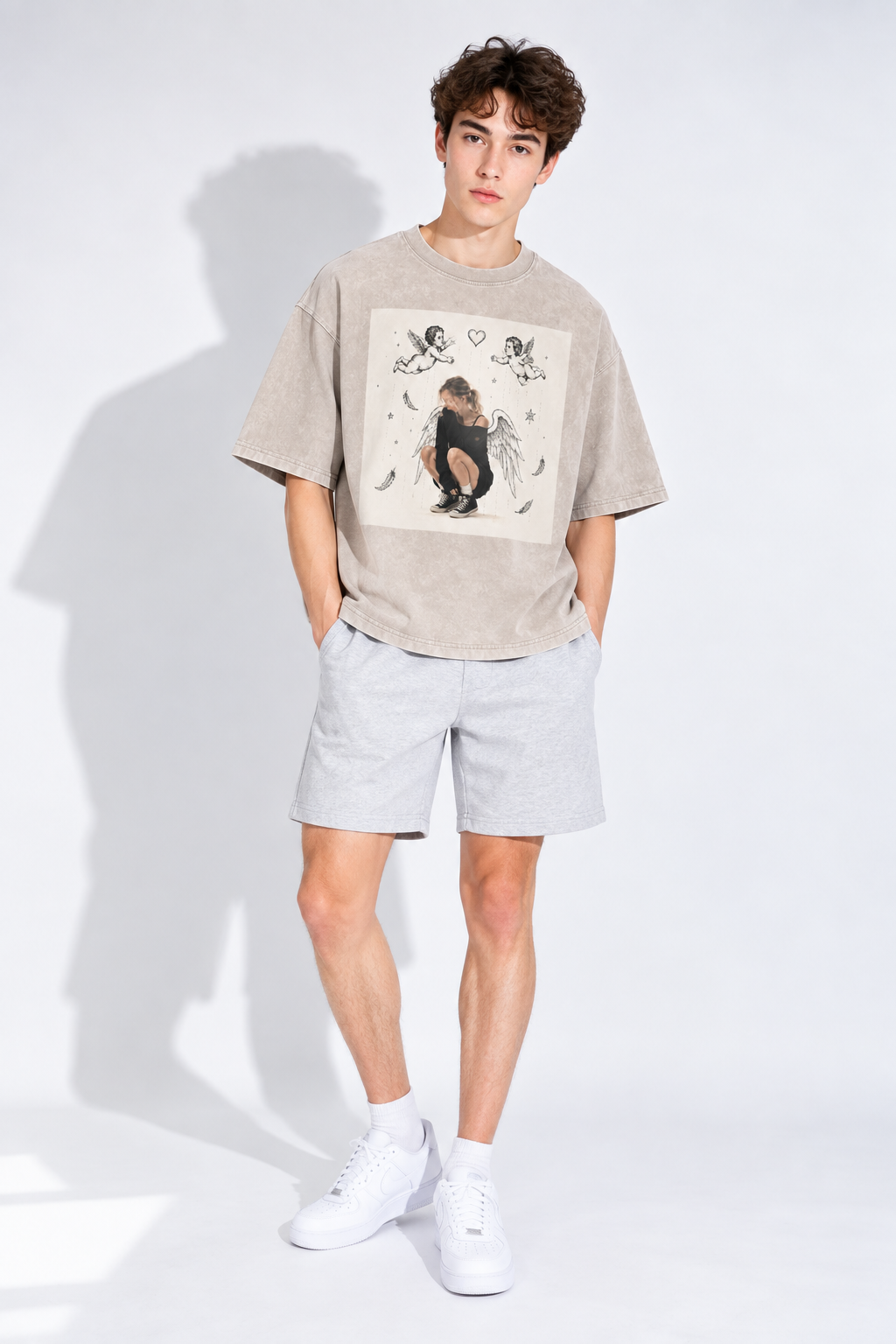 Snow Washed Oversized Cotton T-Shirt — Lavanzey Retro Street Edit