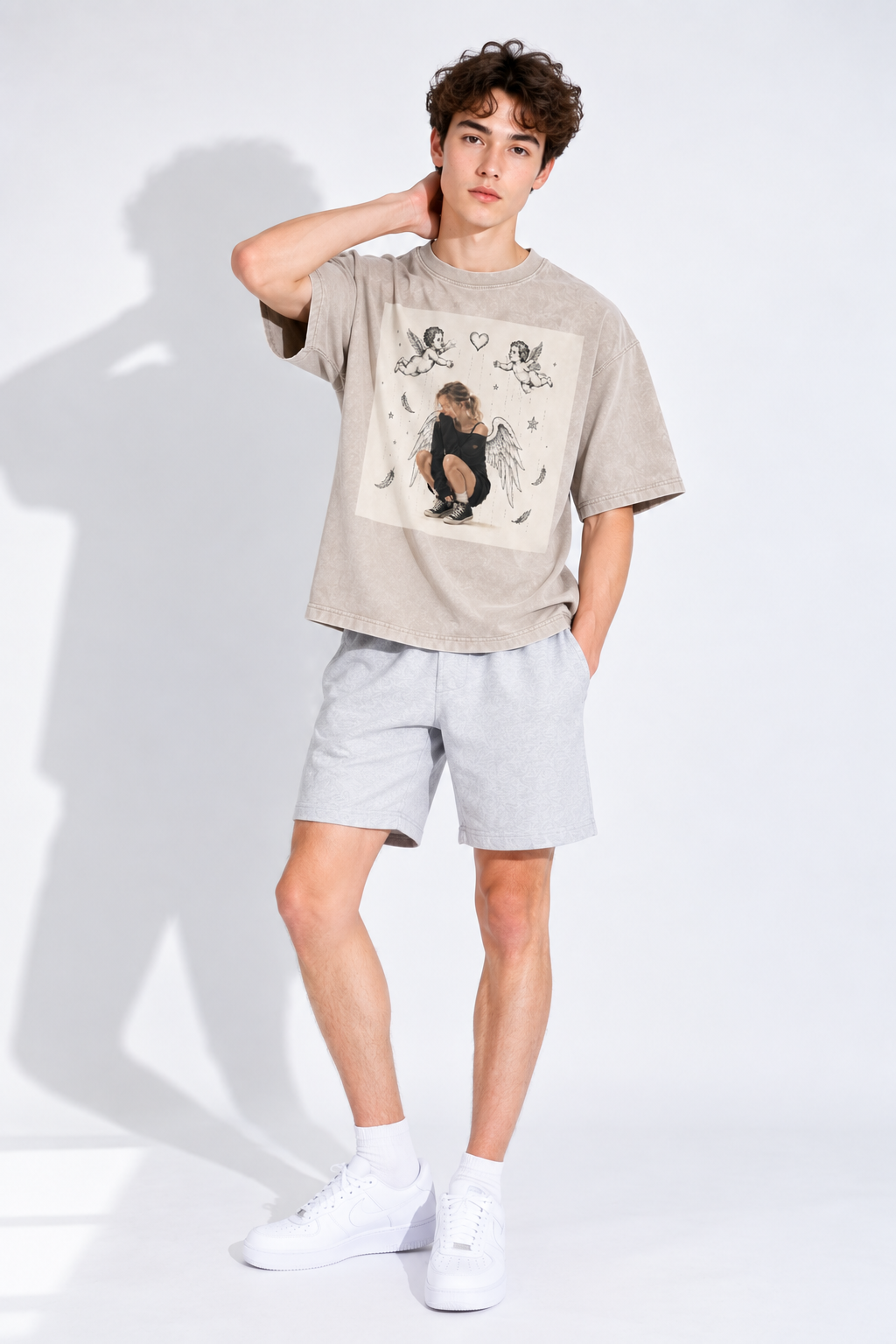 Snow Washed Oversized Cotton T-Shirt — Lavanzey Retro Street Edit