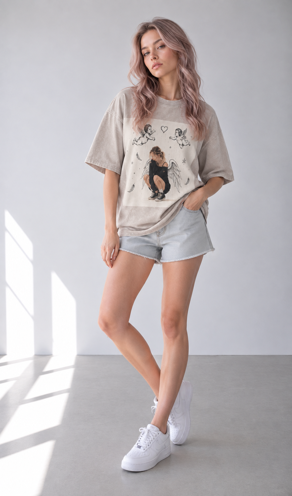 Snow Washed Oversized Cotton T-Shirt — Lavanzey Retro Street Edit